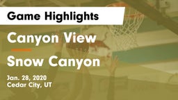 Canyon View  vs Snow Canyon  Game Highlights - Jan. 28, 2020