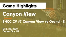 Canyon View  vs SHCC CV #7 Canyon View vs Grand - B VAR Game Highlights - Dec. 28, 2020
