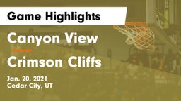 Canyon View  vs Crimson Cliffs  Game Highlights - Jan. 20, 2021