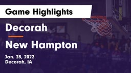 Decorah  vs New Hampton  Game Highlights - Jan. 28, 2022