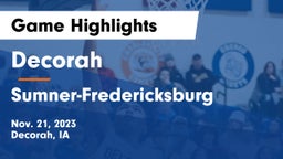 Decorah  vs Sumner-Fredericksburg  Game Highlights - Nov. 21, 2023