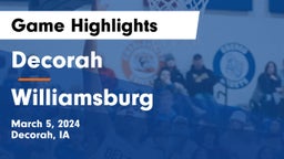 Decorah  vs Williamsburg  Game Highlights - March 5, 2024