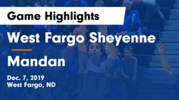 West Fargo Sheyenne  vs Mandan  Game Highlights - Dec. 7, 2019