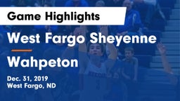 West Fargo Sheyenne  vs Wahpeton  Game Highlights - Dec. 31, 2019