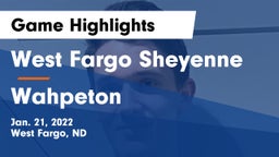 West Fargo Sheyenne  vs Wahpeton  Game Highlights - Jan. 21, 2022