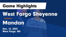 West Fargo Sheyenne  vs Mandan  Game Highlights - Dec. 16, 2023