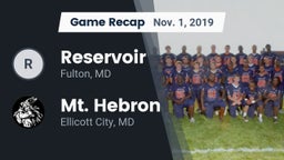 Recap: Reservoir  vs. Mt. Hebron  2019