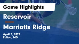 Reservoir  vs Marriotts Ridge  Game Highlights - April 7, 2022