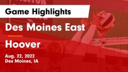 Des Moines East  vs Hoover  Game Highlights - Aug. 22, 2022