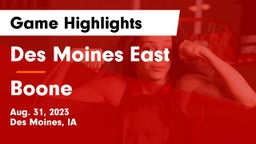 Des Moines East  vs Boone  Game Highlights - Aug. 31, 2023