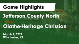 Jefferson County North  vs Olathe-Heritage Christian Game Highlights - March 2, 2021