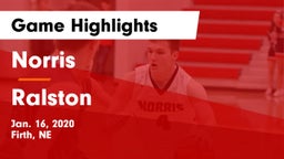 Norris  vs Ralston  Game Highlights - Jan. 16, 2020