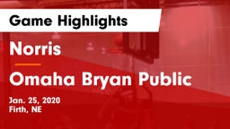 Norris  vs Omaha Bryan Public  Game Highlights - Jan. 25, 2020