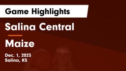 Salina Central  vs Maize  Game Highlights - Dec. 1, 2023