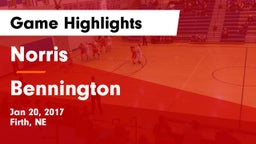 Norris vs Bennington  Game Highlights - Jan 20, 2017