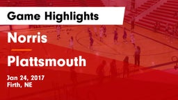 Norris vs Plattsmouth  Game Highlights - Jan 24, 2017
