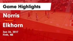 Norris vs Elkhorn  Game Highlights - Jan 26, 2017