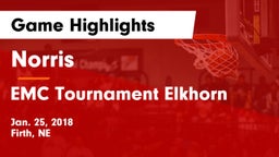 Norris vs EMC Tournament Elkhorn Game Highlights - Jan. 25, 2018
