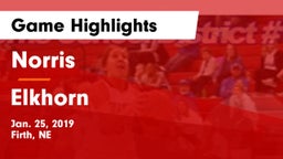 Norris  vs Elkhorn  Game Highlights - Jan. 25, 2019