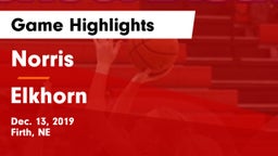 Norris  vs Elkhorn  Game Highlights - Dec. 13, 2019