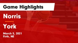 Norris  vs York  Game Highlights - March 5, 2021