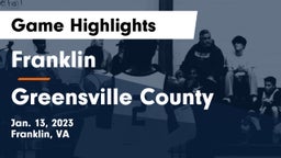 Franklin  vs Greensville County  Game Highlights - Jan. 13, 2023