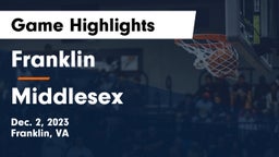 Franklin  vs Middlesex  Game Highlights - Dec. 2, 2023