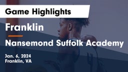 Franklin  vs Nansemond Suffolk Academy Game Highlights - Jan. 6, 2024