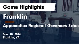 Franklin  vs Appomattox Regional Governors School  Game Highlights - Jan. 10, 2024