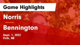 Norris  vs Bennington  Game Highlights - Sept. 1, 2022