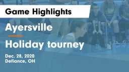 Ayersville  vs Holiday tourney Game Highlights - Dec. 28, 2020