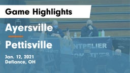 Ayersville  vs Pettisville  Game Highlights - Jan. 12, 2021