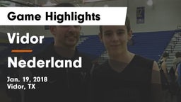 Vidor  vs Nederland  Game Highlights - Jan. 19, 2018