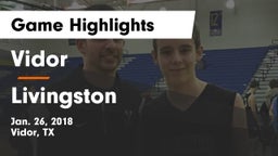 Vidor  vs Livingston  Game Highlights - Jan. 26, 2018