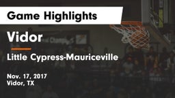 Vidor  vs Little Cypress-Mauriceville  Game Highlights - Nov. 17, 2017