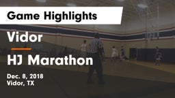 Vidor  vs HJ Marathon Game Highlights - Dec. 8, 2018