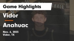 Vidor  vs Anahuac  Game Highlights - Nov. 6, 2023