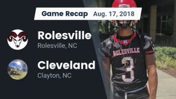 Recap: Rolesville  vs. Cleveland  2018