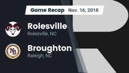 Recap: Rolesville  vs. Broughton  2018