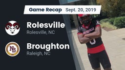 Recap: Rolesville  vs. Broughton  2019