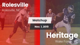 Matchup: Rolesville High vs. Heritage  2019