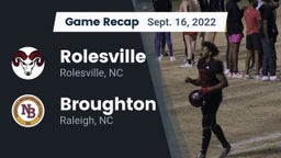 Recap: Rolesville  vs. Broughton  2022