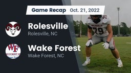 Recap: Rolesville  vs. Wake Forest  2022