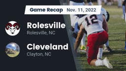 Recap: Rolesville  vs. Cleveland  2022