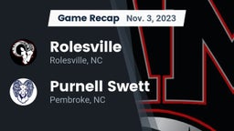 Recap: Rolesville  vs. Purnell Swett  2023