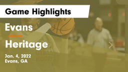 Evans  vs Heritage  Game Highlights - Jan. 4, 2022