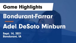 Bondurant-Farrar  vs Adel DeSoto Minburn Game Highlights - Sept. 14, 2021