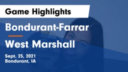 Bondurant-Farrar  vs West Marshall  Game Highlights - Sept. 25, 2021
