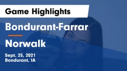 Bondurant-Farrar  vs Norwalk  Game Highlights - Sept. 25, 2021