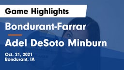 Bondurant-Farrar  vs Adel DeSoto Minburn Game Highlights - Oct. 21, 2021